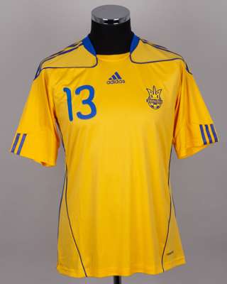 Yellow and blue No.3 Ukraine short-sleeved shirt, 2010