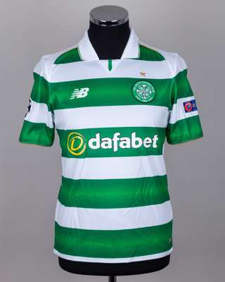 Leigh Griffiths green and white No.9 Celtic Champions League short-sleeved shirt, 2016-17