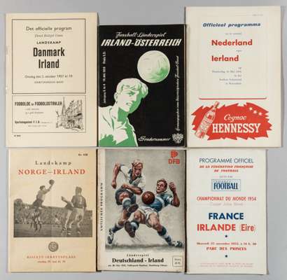 Republic of Ireland away programmes, 1953-58,
 including v France 25th November 1953; v Norway 25th May 1955; v Germany 28th May 1955; v Holland 10th 