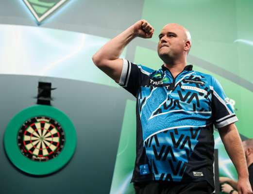Damon Heta v. Rob Cross Round 3, match-used dartboard