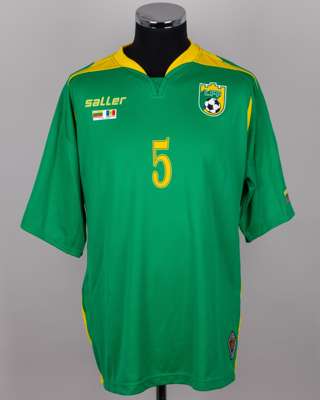 Green and yellow No.5 Lithuania v. Andorra short-sleeved shirt, 2009