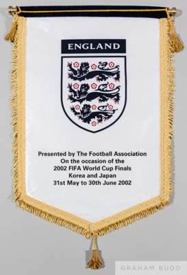 Official England pennant for the 2002 World Cup in South Korea and Japan