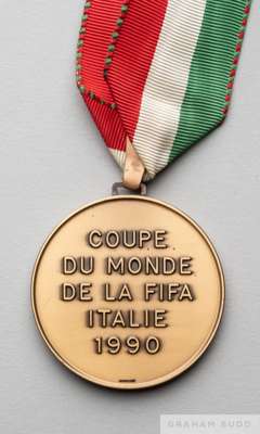 An Italia '90 3rd/4th Place bronze medal, the obverse inscribed FIFA WORLD CUP