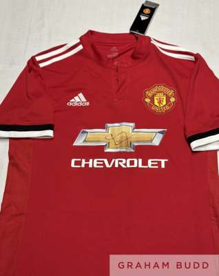 Manchester United: Juan Mata signed Manchester United FC shirt 2017-18 Premier League season,
 Mata played at Manchester United from 2014-2022. Signed