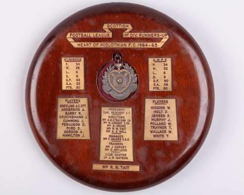 R.N. Tait a silver-gilt Scottish Football League Division 1 runners-up medal, 1964-65