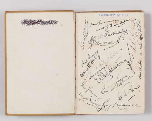 An autographed copy of Bradman by A. G. Moyes, 1948