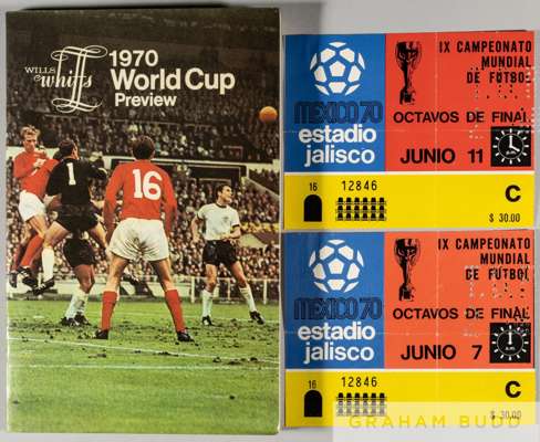 World Cup 1970 Mexico tickets for England v Brazil 7th June