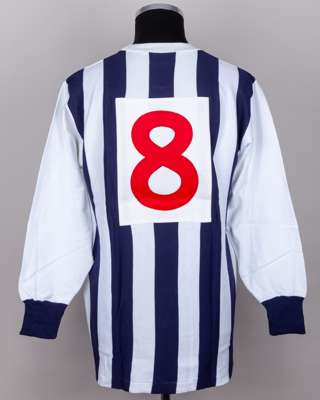 Blue and white No.8 West Bromwich Albion long-sleeved shirt, 1964-69