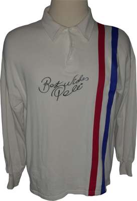 Pele Escape To Victory signed jersey with Best Wishes added, 
 AS WORN IN THE 1982 FILM STARRING Michael Caine, Sylvester Stallone, Bobby Moore and ma