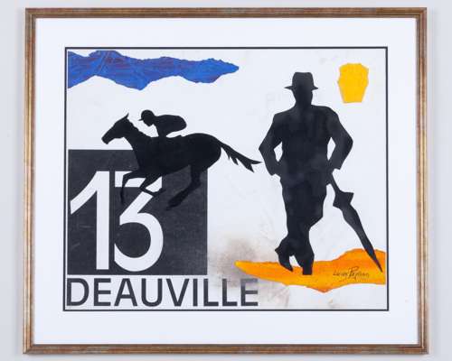 Lucien Peytong (French, b.1950) pair of mixed media pictures themed to Deauville Races