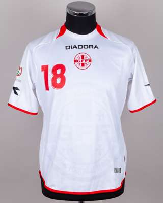 Zurab Menteshashvili white and red Georgia short-sleeved shirt, 2007