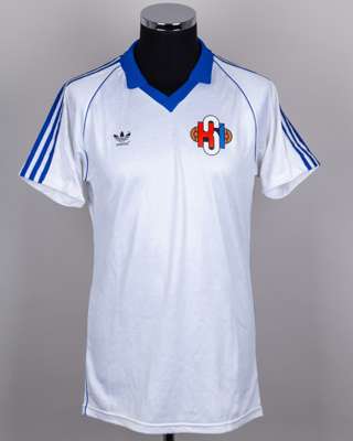 Arnor Gudjohnsen white No.7 Iceland v. Netherlands short-sleeved shirt, 1983
