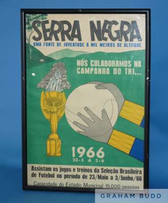 A 1966 World Cup Brazilian F.A. advertising poster offset lithograph in colours