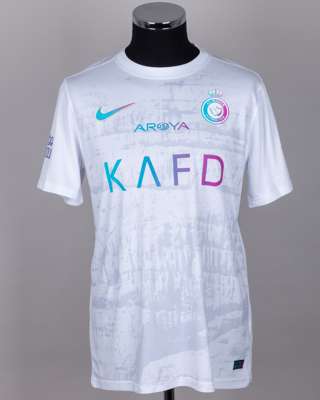Cristiano Ronaldo white No.7 Al Nassr short-sleeved shirt, 2023-24