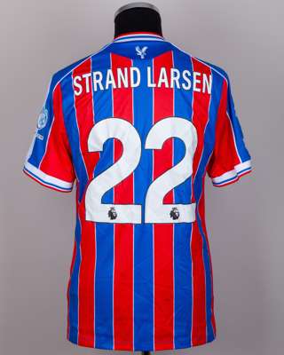 Jørgen Strand Larsen No.22 Crystal Palace v. Leeds United match worn shirt
