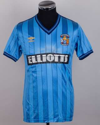 Brian Kilcline blue No.5 Coventry City short-sleeved shirt, 1985-86