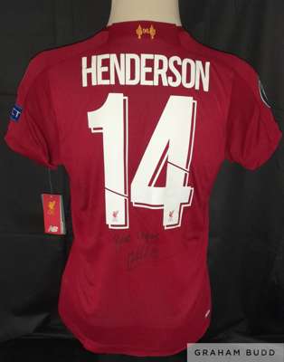 Jordan Henderson Liverpool captain signed 2019-20 Premier League season winning shirt, 
 brand new official Liverpool FC merchandise with tags still a