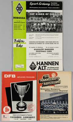 Borussia Monchengladbach v Rangers European Cup Winners Cup match programme, 24th October 1973, 
 slight creasing and two issues Bayern Munich v. Rang