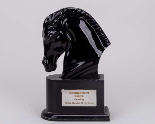 Tauni de Lesseps Baccarat glass Champion Racehorse trophy - Dayjur