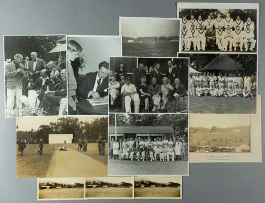 A group of photographs originally owned by the cricketer Percy Fender,
 including a framed photograph of the Sussex CCC team during Horsham Week in 19