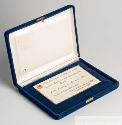 Ex-Pelé Collection: Athlete of the Century plaque awarded to Pelé in 1995