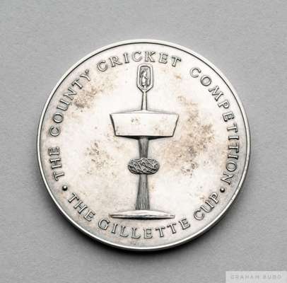 David Lloyd white-metal 1971 Gillette Cup Winners medal
 the obverse inscribed THE COUNTY CRICKET COMPETITION, THE GILLETTE CUP, the reverse inscribed