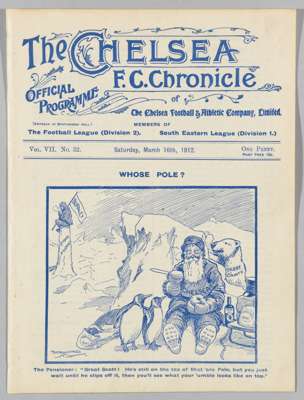 Chelsea v Birmingham programme 16th March 1912,
 ex-bound volume