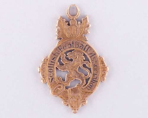 Tom Maley a 15ct gold and enamel Scottish Football Association medal, 1892