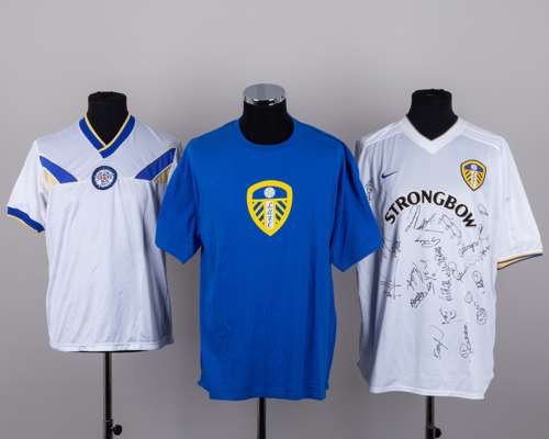 Danny Hay white No.24 Leeds United autographed short-sleeved shirt, 2000-2002