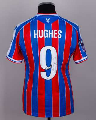 Elise Hughes red and blue No.9 Crystal Palace v. Sheffield United match worn shirt