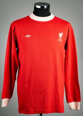Ian Callaghan red Liverpool no.11 home jersey, circa 1970s,
 Umbro, long-sleeved with white embroidered club crest and lettering L.F.C. and Umbro logo