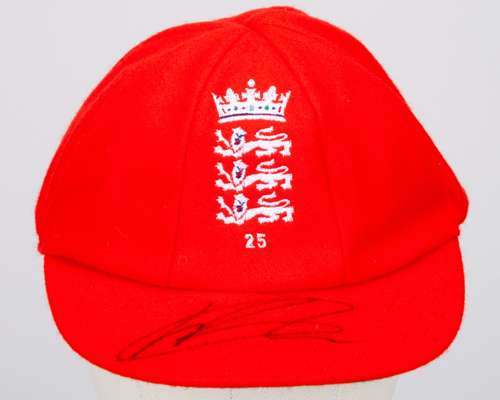 Harry Brook red England Red For Ruth match worn signed cap