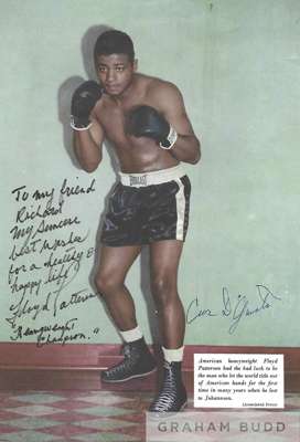 Boxing: magazine picture hand signed by Floyd Patterson and Cus D'Maggio,
 Floyd has inscribed, “To my friend Richard my sincere best wishes for a hea