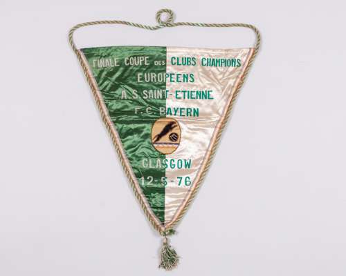 Green and white Saint-Etienne v. Bayern Munich 1976 European Cup Final Pennant