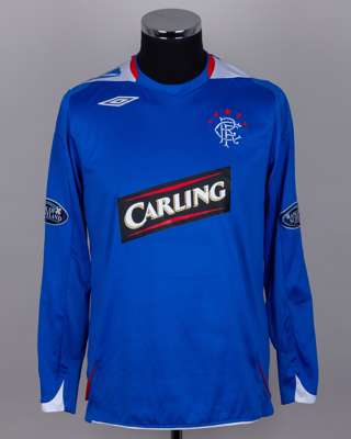 Barry Ferguson blue No.6 Rangers autographed long-sleeved 2006
