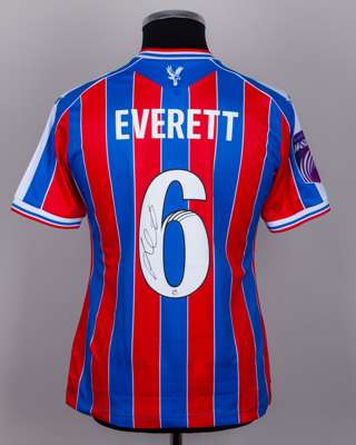 Aimee Everett red and blue No.6 Crystal Palace v. Sheffield United match issued shirt