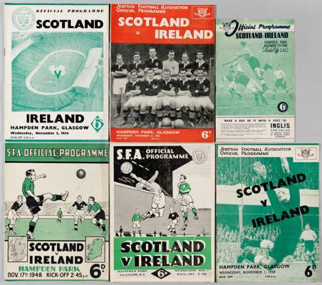 Scotland v Northern Ireland football programmes, played at Hampden Park, continuous run 1946 to 1983, 
 including 27th November 1946, 17th November 19