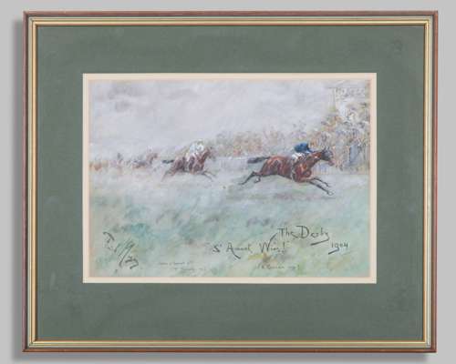 George Finch Mason (British, 1850-1915) horse racing watercolour