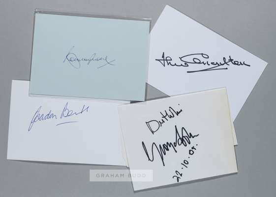 A complete set of England 1966 World Cup winning squad autographs,
 each signature on individual pages or cards, signed in ink or marker pen, comprisi