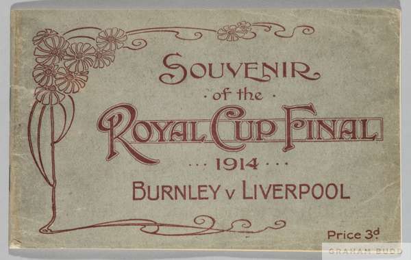 1914 Souvenir Burnley FA Cup Final brochure produced to commemorate their victory over Liverpool on April 25th at the Crystal Palace, London.

 The br