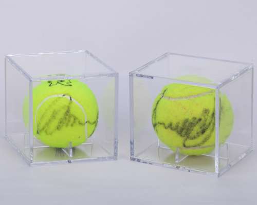 Andy Murray two autographed Wimbledon tennis balls, 2012 Olympics and 2013 practise ball