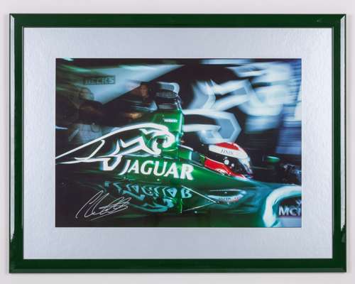 Johnny Herbert Signed Jaguar Racing Framed Print