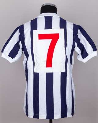 Blue and white No.7 West Bromwich Albion short-sleeved shirt, 1960s
