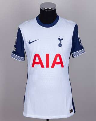 Brennan Johnson white and blue No.22 Tottenham Hotspur short-sleeved shirt, 2024-25