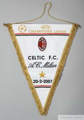 AC Milan Champions League Pennant, 
 from the game against Celtic that took place on February 20th 2007 at Celtic Park.