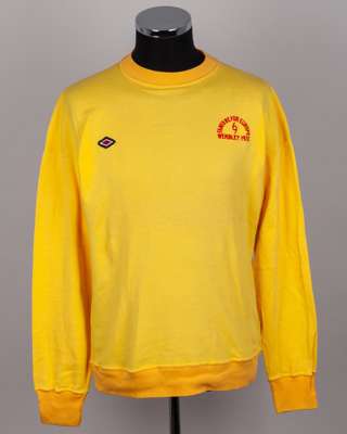 Pat Jennings yellow No.1 Fanfare for Europe match worn goalkeepers shirt, 1973