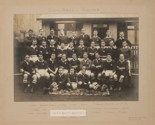 South Africa v Scotland team photograph taken prior to the first rugby test match between the countries, played at Hampden Park, Glasgow, 17th Novembe