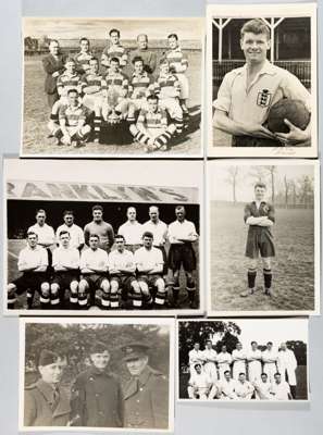 Selection of b&w press photographs from the Lester Finch collection,
 covers his career in various sizes, includes Barnet team photographs 1945-46, FA