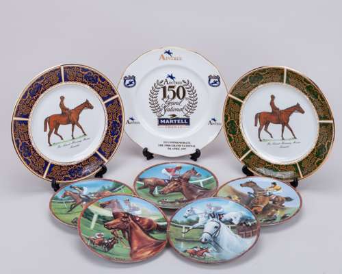 10 Danbury Mint plates featuring famous racehorse