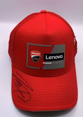Jack Miller (Australia) MotoGP Collection,
 including 2021 signed Ducati Fan Card (A5 size), signed Ducati Corse Lenova Factory Team cap and official 